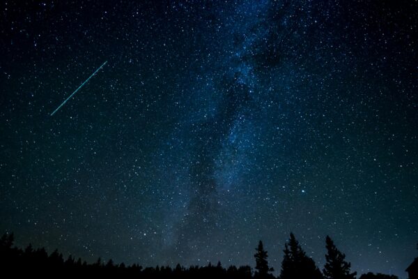 night sky with meteor