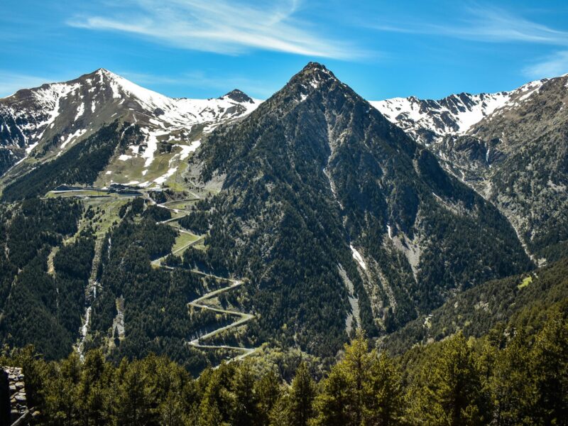 andorra mountains and road